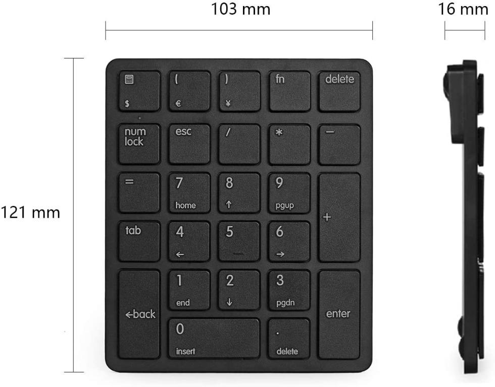 Qisan Numeric Keypad Wired Numpad 26 keys Portable Keypad USB External