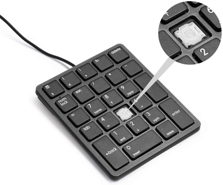 Qisan Numeric Keypad Wired Numpad 26 keys Portable Keypad USB External