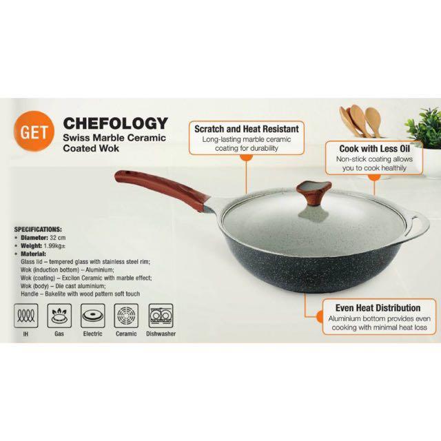 Brand New Swiss Marble Ceramic Coated Work 32cm Home Appliances Kitchenware On Carousell