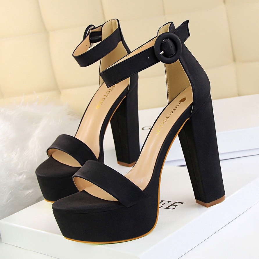 Thick Bottom Block Heels Women s Fashion Footwear Heels on