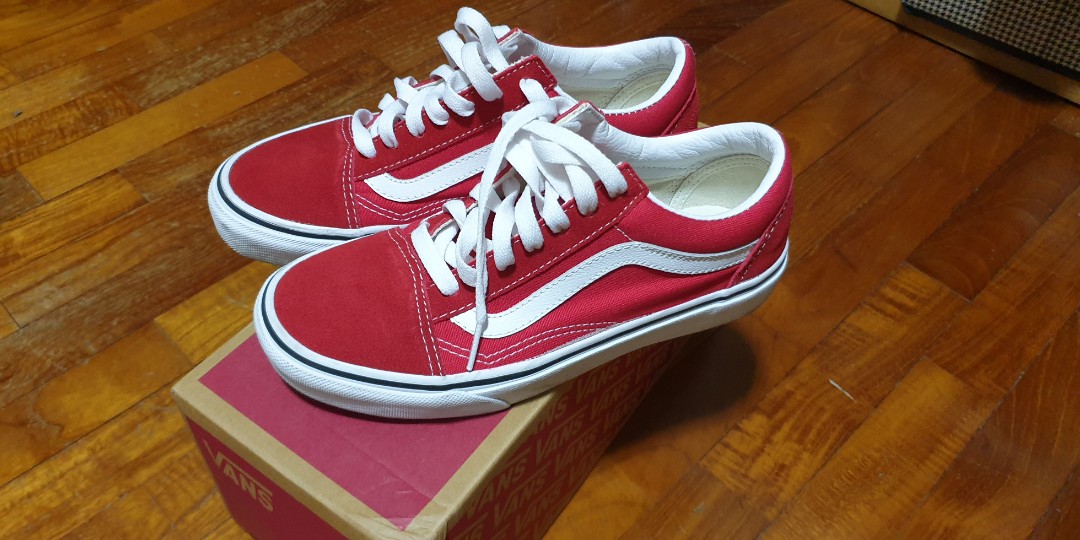 Vans old skool mule white red cheap