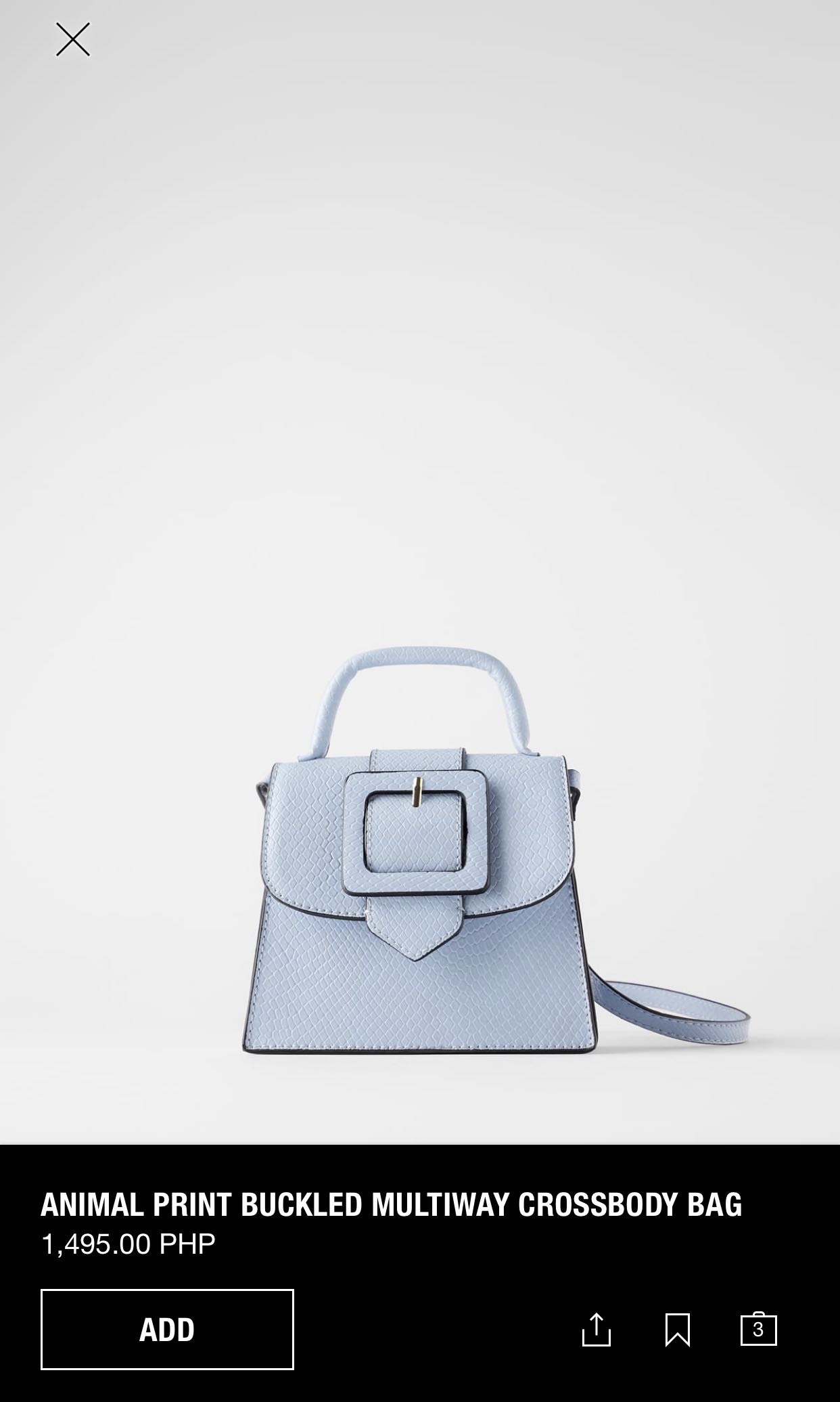 powder blue handbag