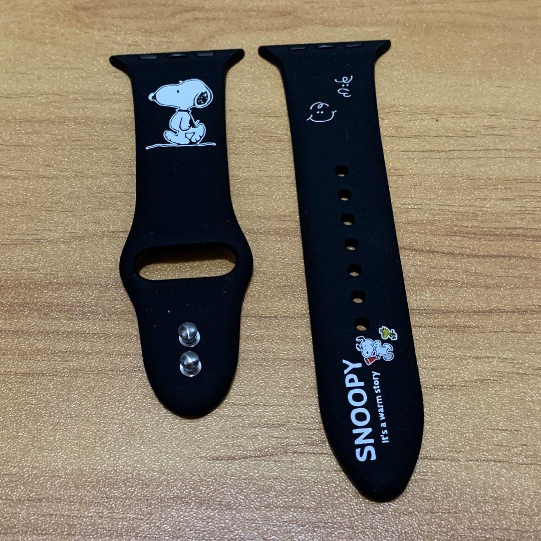 42 44mm Black Snoopy Apple Silicone watch strap