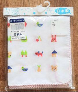 全新日本製紗布巾5枚組（32*32cm）