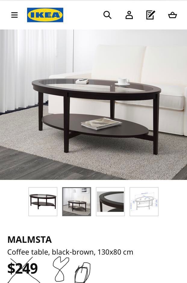 Ikea malmsta coffee shop table