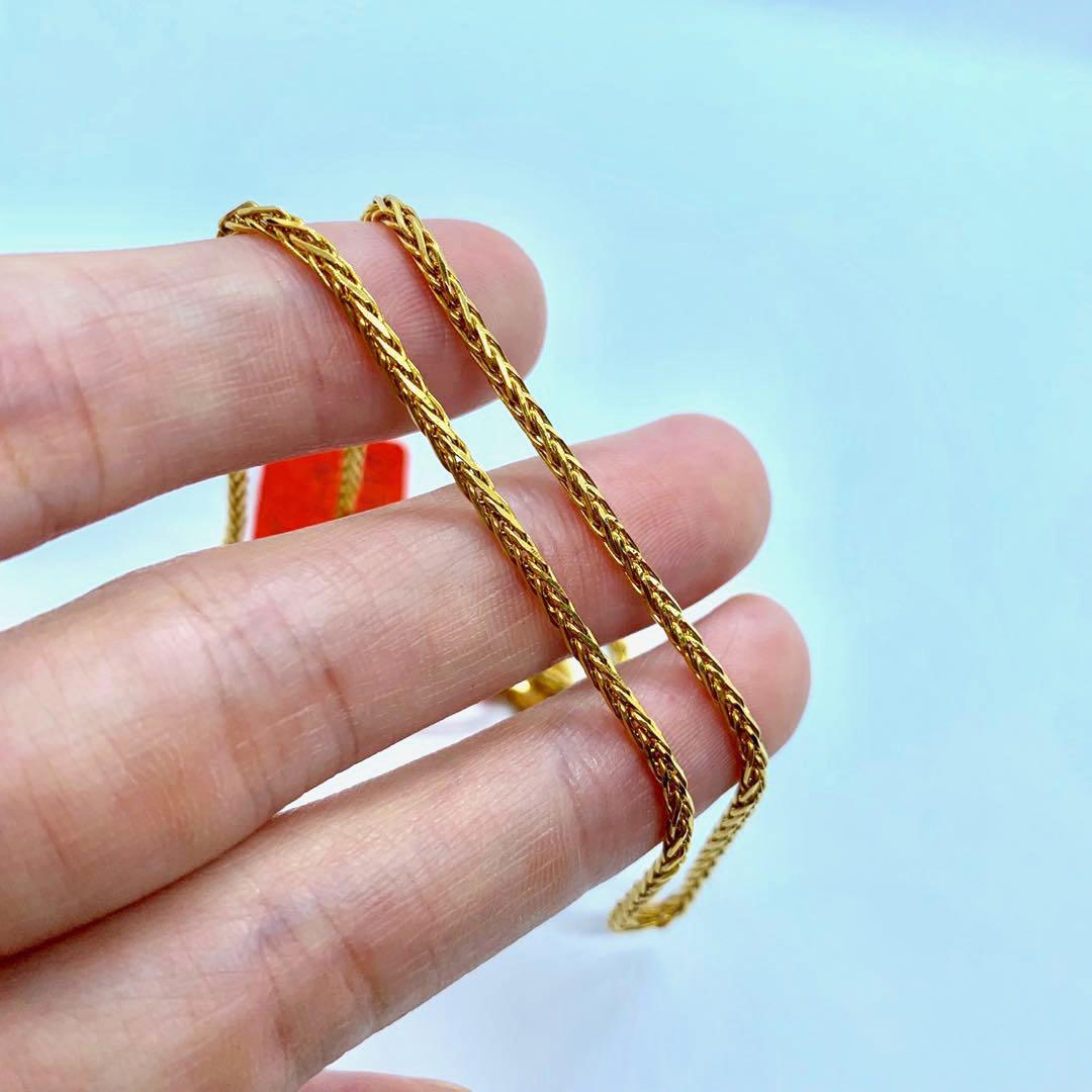 916 Gold Wheat Chain Necklace