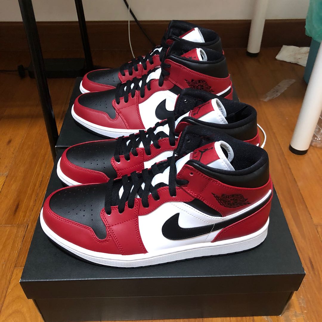 Air Jordan 1 Mid Chicago Bred Toe US 9.5 Men s Fashion
