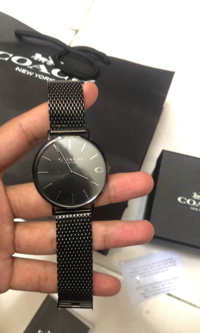 Black men's hot sale coach watch