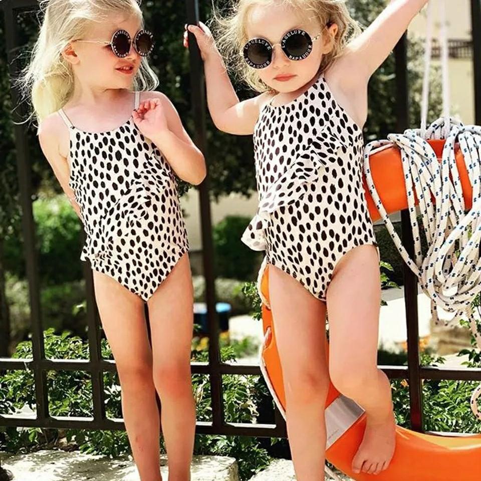 Girl leopard swimsuit hotsell
