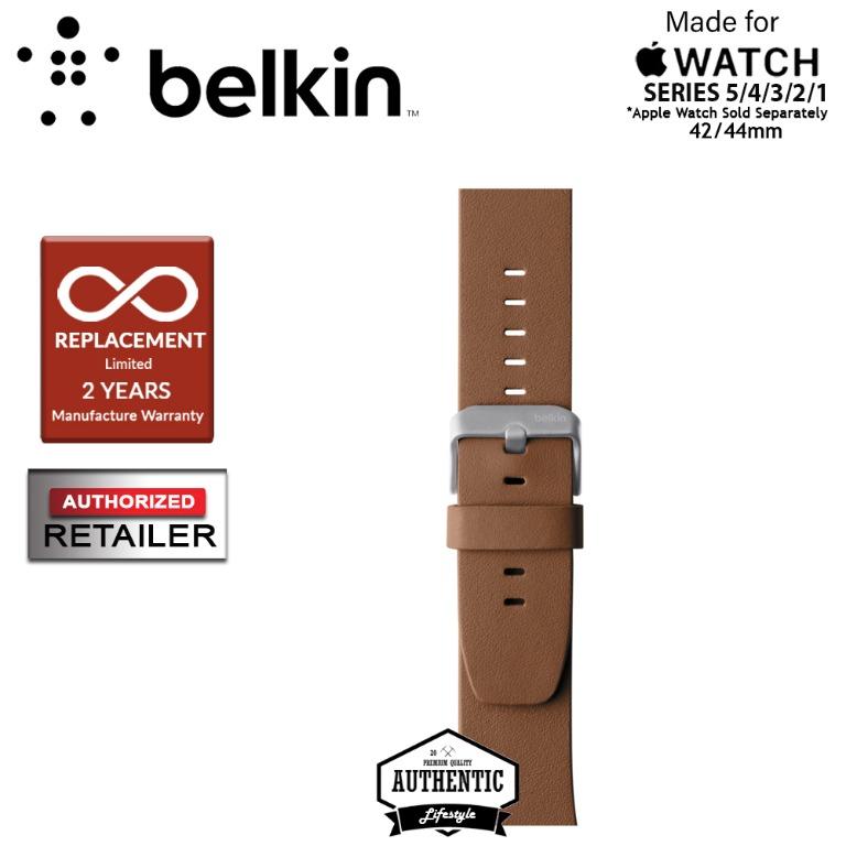 Belkin Classic Leather Band for Apple Watch Series 7 SE 6 5 4 3 2 1 45mm 42mm 44mm Tan