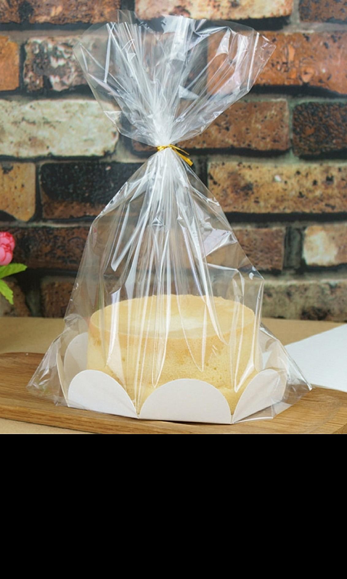 BNIB 10 Pcs/Set 6 inch Chiffon Cake Packaging Bags Bread Plastic