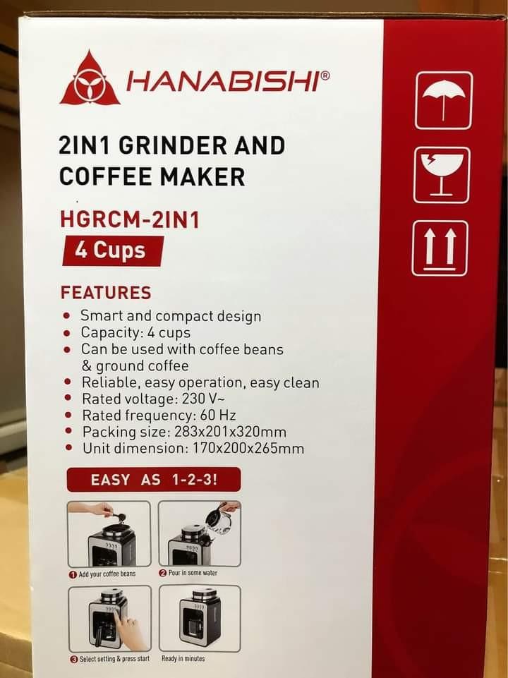 BRAND NEW HANABISHI 2 IN 1 GRINDER AND COFFEE MAKER, TV & Home