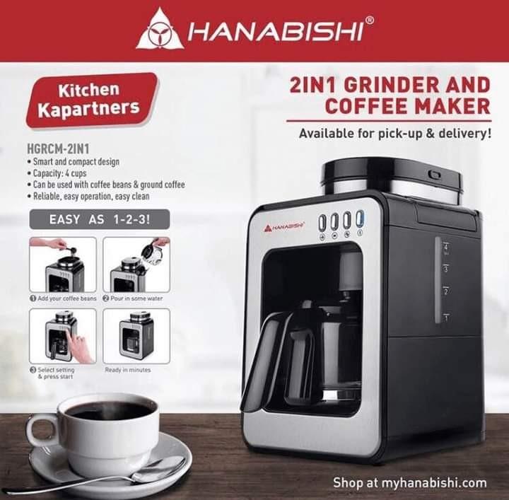 BRAND NEW HANABISHI 2 IN 1 GRINDER AND COFFEE MAKER, TV & Home