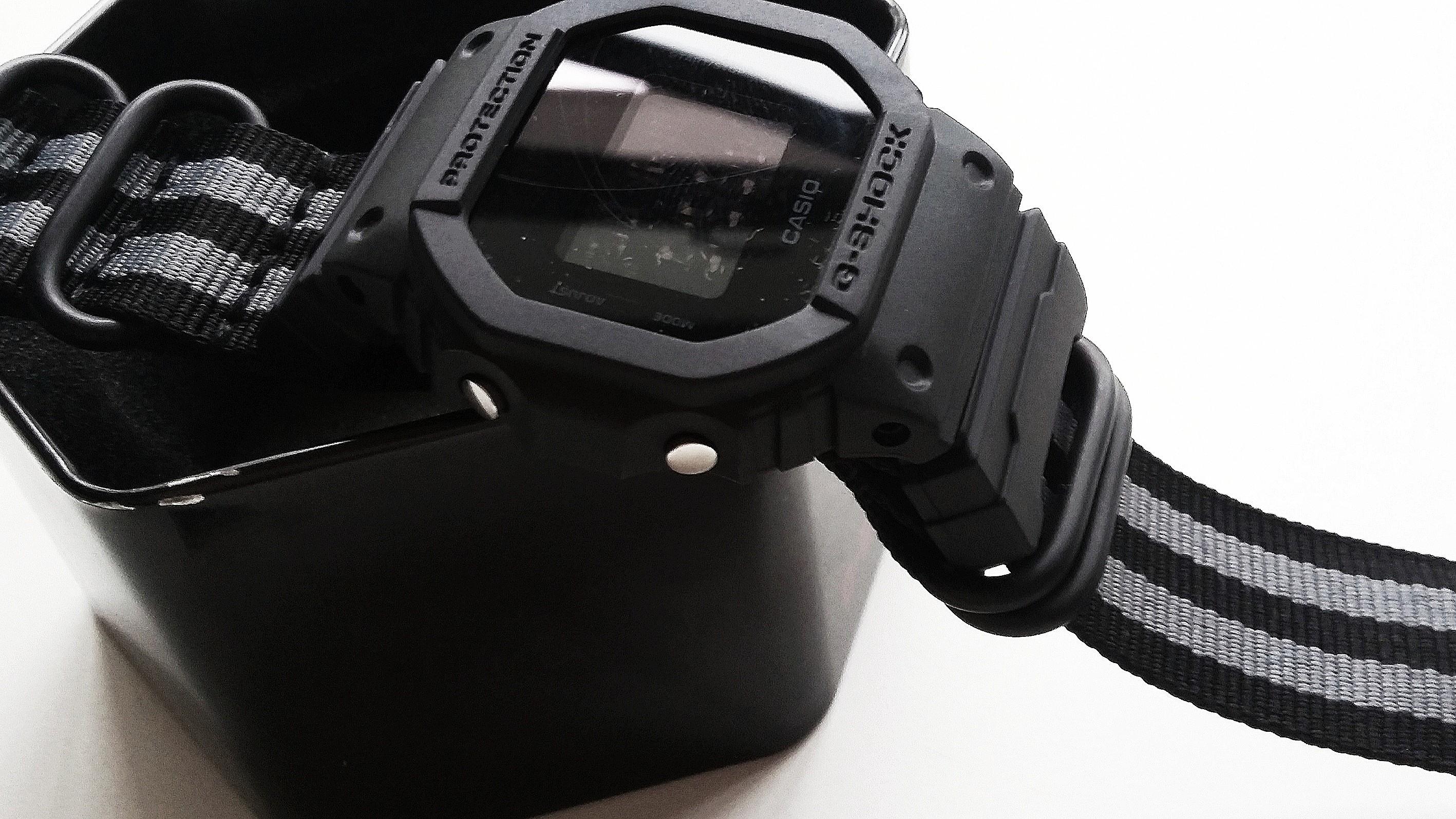 CHARCOAL BLACK COLOUR BEZEL CASE ADAPTER AND CANVAS NYLON ZULU