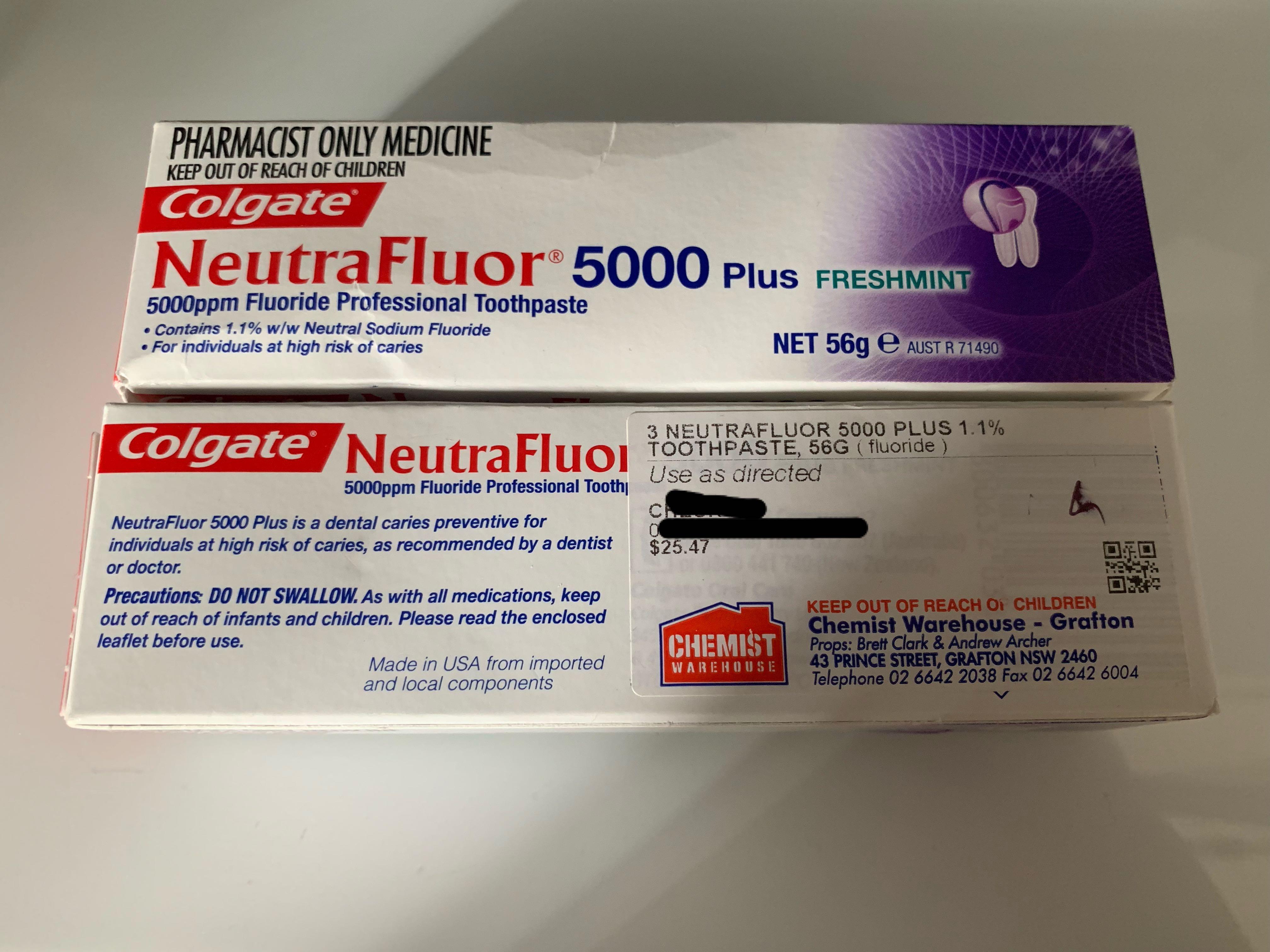 Colgate NeutraFluor Toothpaste 5000 Plus 56g 高氟化鈉牙膏, 健康及