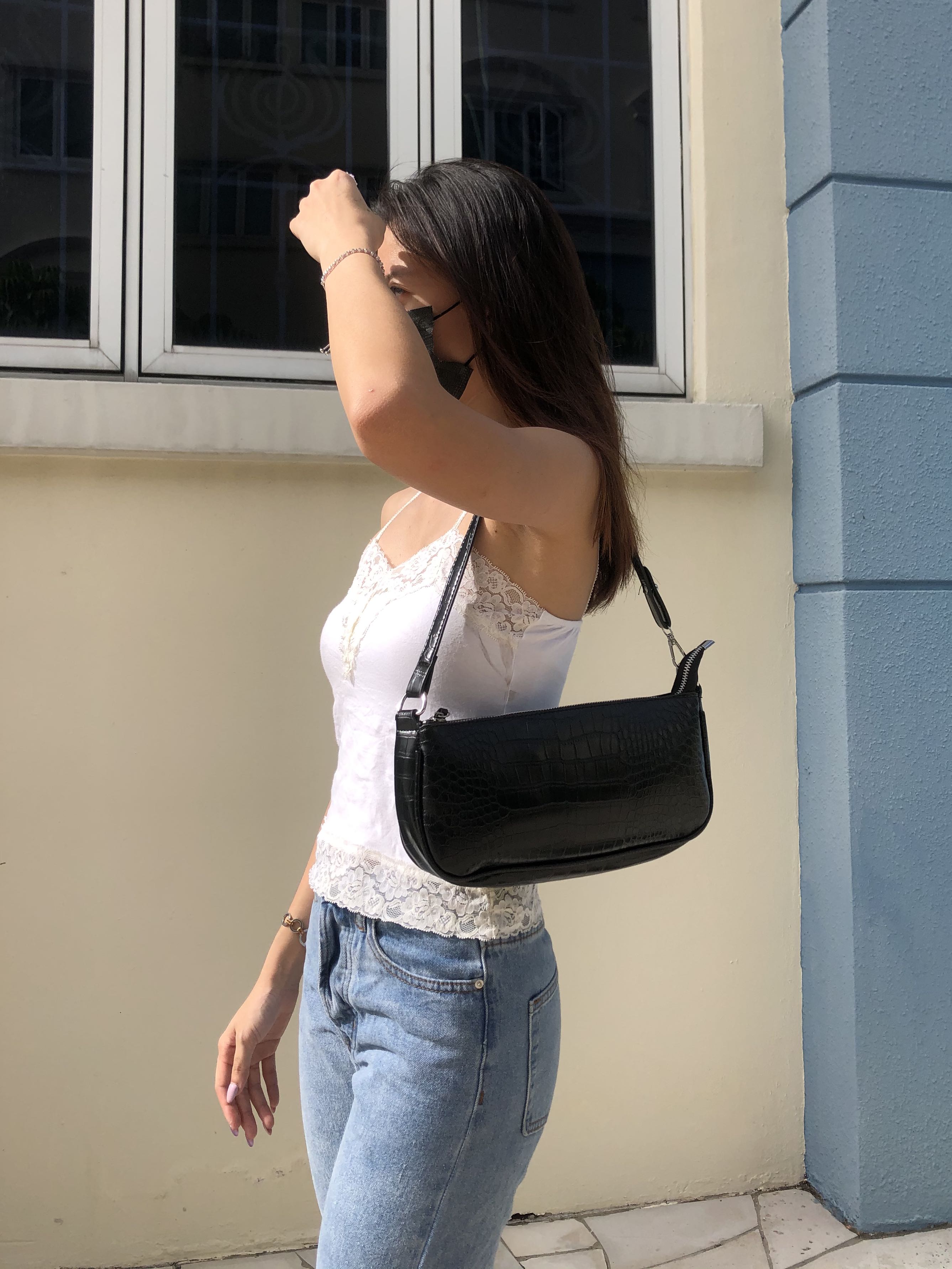 Croc embossed hotsell baguette bag