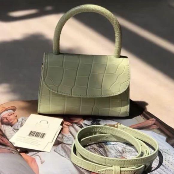 Green faux croc bag clearance