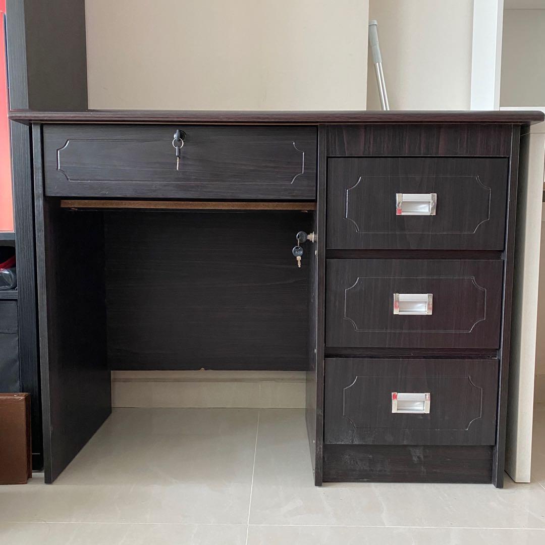 Dark brown study table new arrivals