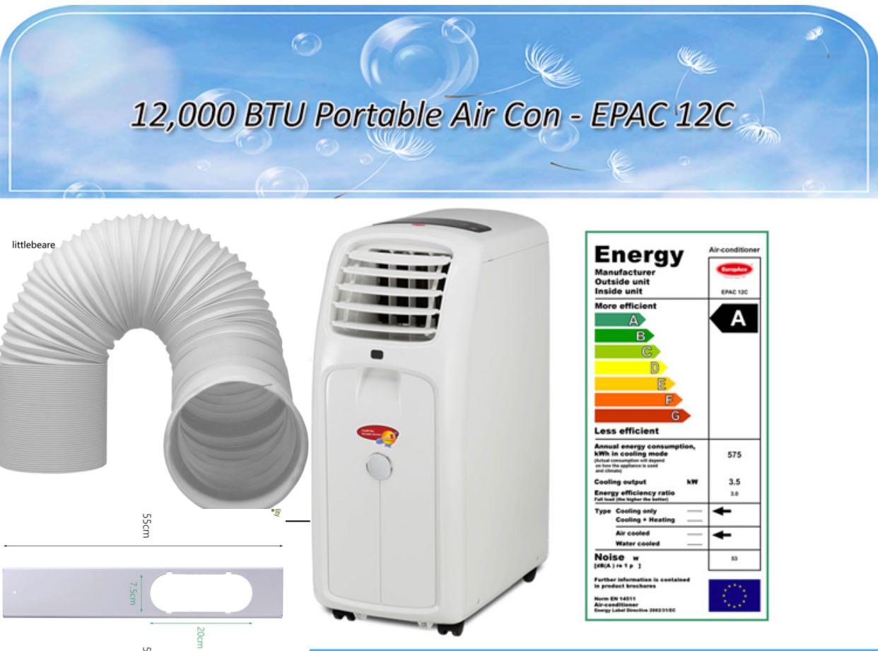 Europace Epac 12c Portable Aircon 12 000 Btu Home Appliances Cooling Air Care On Carousell