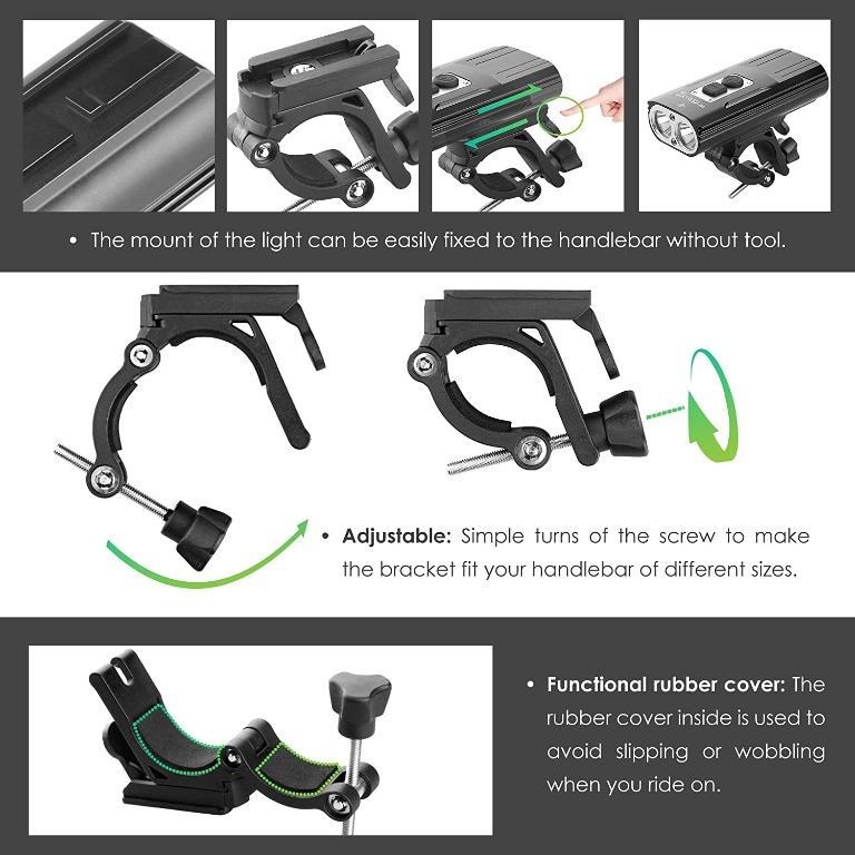 Evolva future technology rechargeable x8 bike light 1800 lumen top