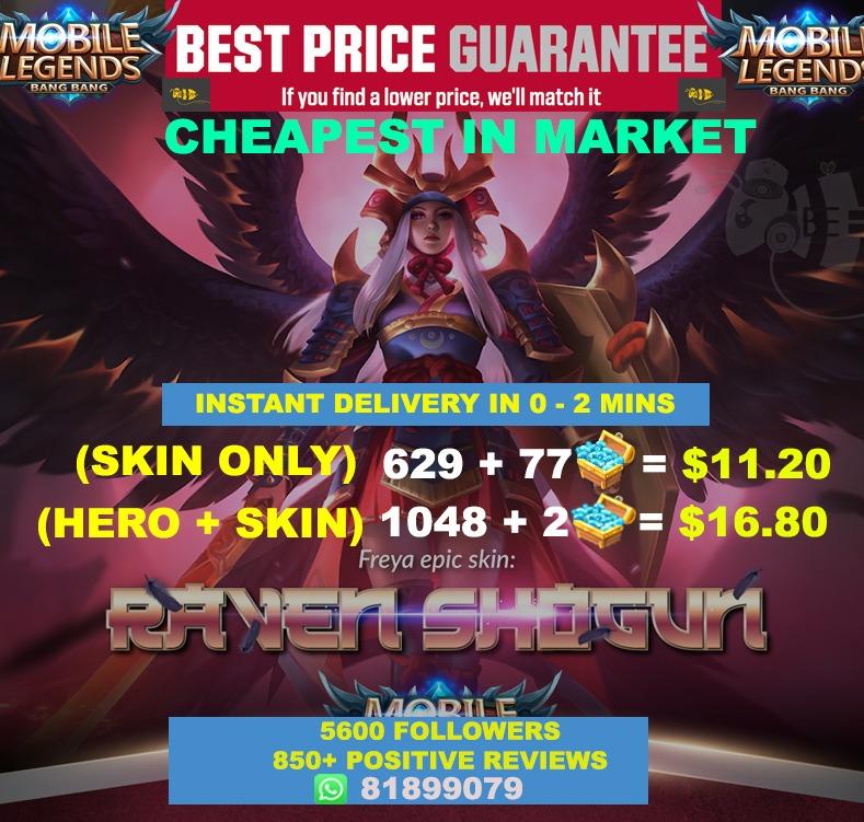 Freya Raven Shogun Epic Skin Mobile Legend Diamonds Instant Top Up Toys Games Video Gaming In Game Products On Carousell Ekstrak file dengan menggunakan aplikasi file manager seperti zarchiver. freya raven shogun epic skin mobile legend diamonds instant top up