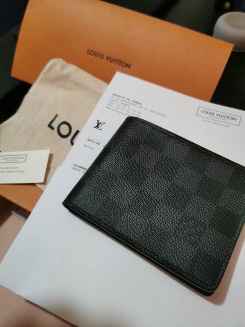 Genuine Men LV Louis Vuitton Slender Wallet Damier Graphite, Men&#39;s Fashion, Bags & Wallets ...