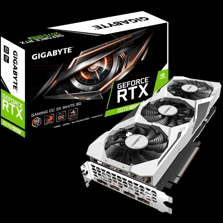 Out of Stock Gigabyte GeForce RTX 2070 SUPER GAMING OC 3X WHITE 8G GV N207SGAMINGOC WHITE 8GD