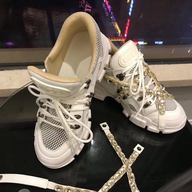 Tenis gucci clearance branco com pedras