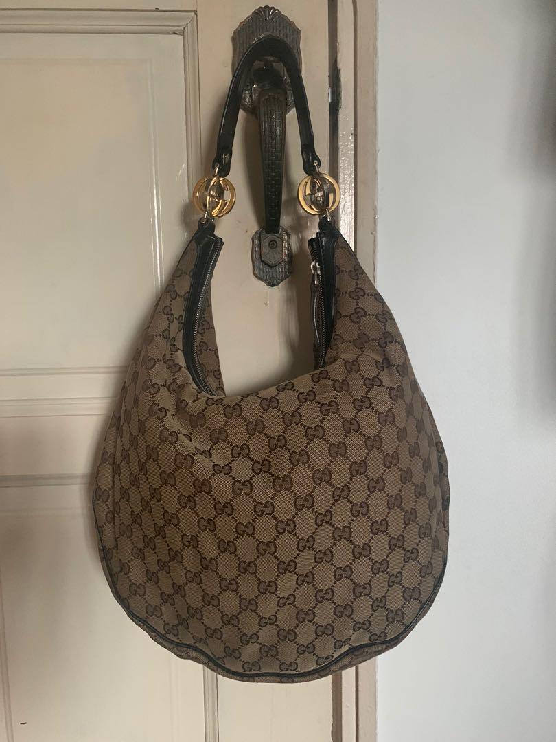 Gucci hobo canvas hotsell bag