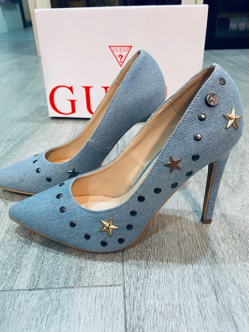 Guess top denim heels