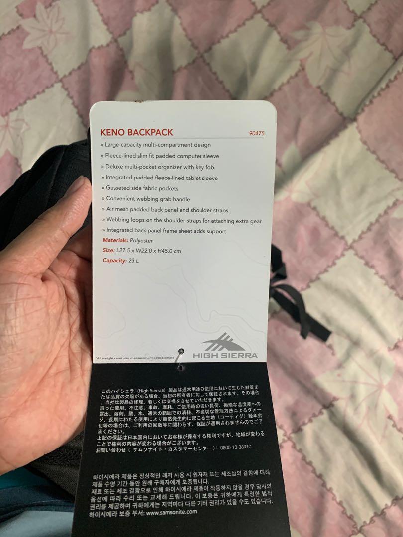 high sierra keno backpack