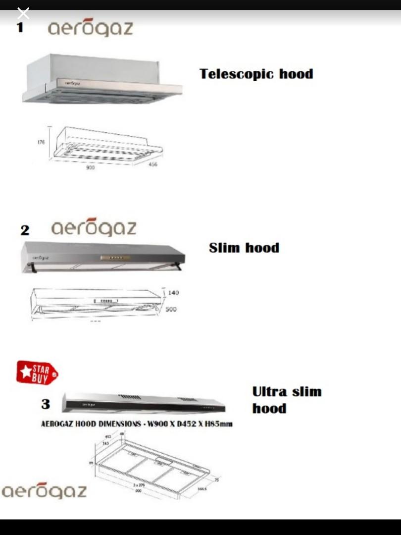 Hood and hob // Aerogaz oven package, TV & Home Appliances, Kitchen
