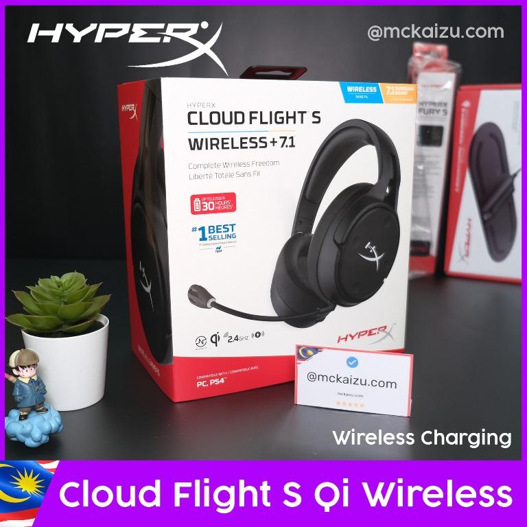 Hyperx Cloud Flight S Wireless Gaming Headset 7 1 Surround Sound 30 Hour Battery Life Support Qi Wireless Charging New Electronics Audio On Carousell