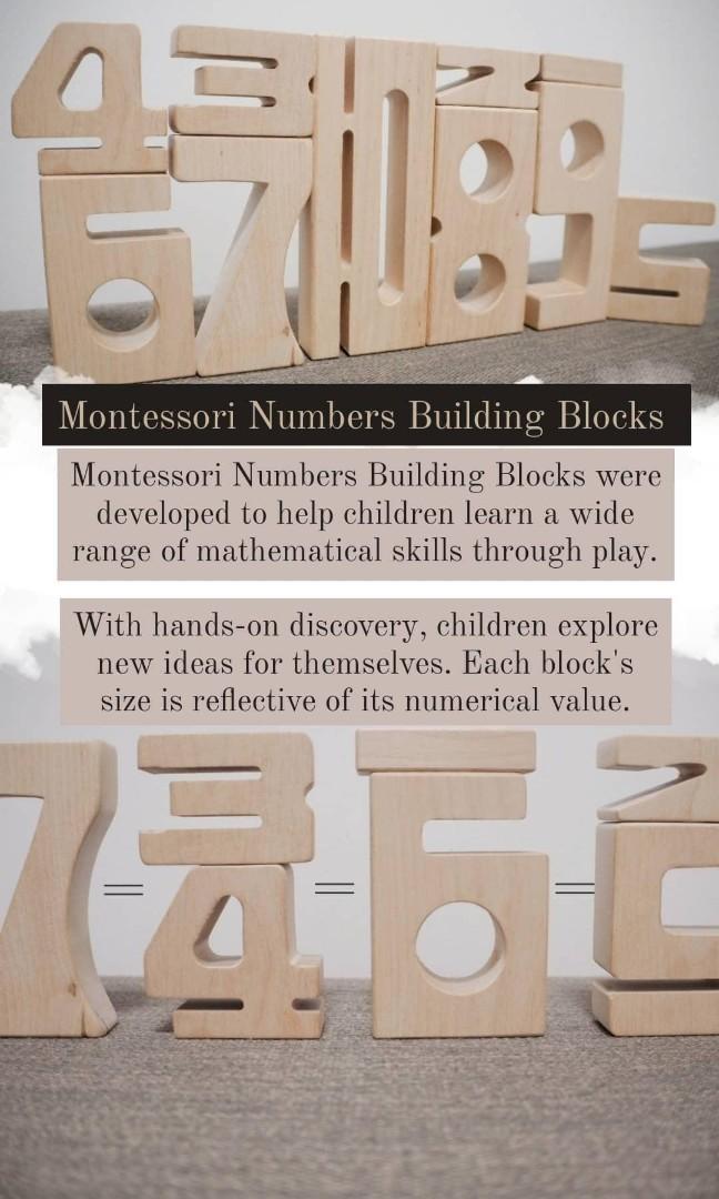 INSTOCK! Montessori Wooden Number Blocks, Hobbies & Toys, Toys & Games ...