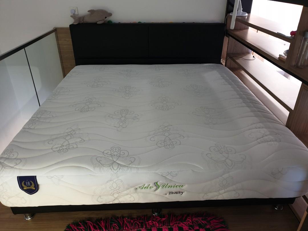 King Bed Frame Matress Ado Unica Honey Furniture Beds Mattresses On Carousell