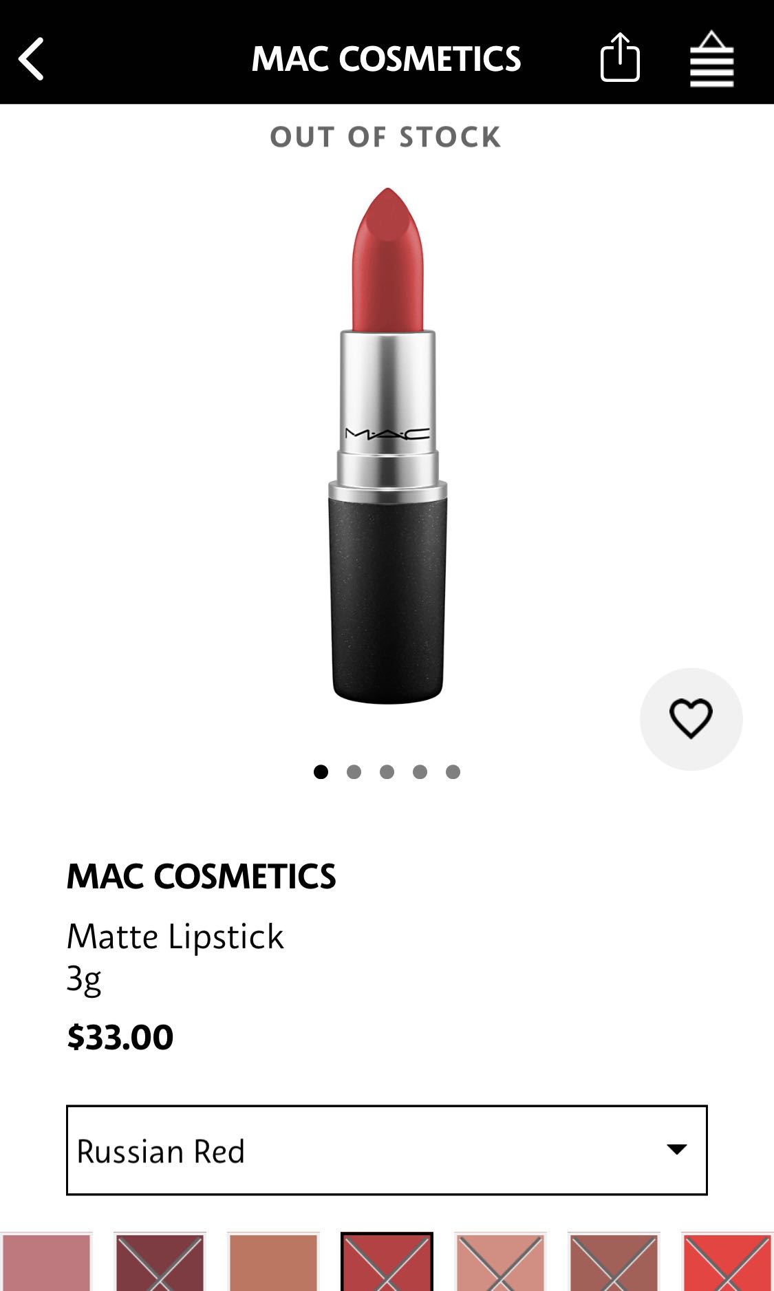 mac matte russian red