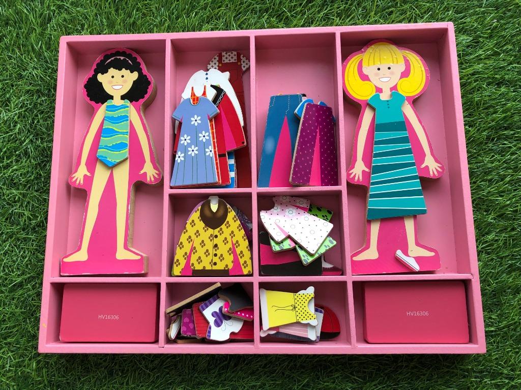 Melissa Doug Abby Emma Magnetic Dress Up Dolls Play Set