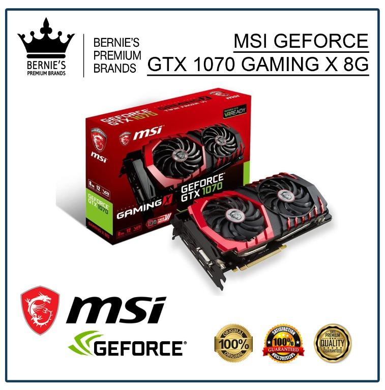 MSI GEFORCE GTX 1070 GAMING X 8G (Category: Computer Parts) located in Pasay City. Submitted by premiumbrands (Listing ID 1029352827, Image 1). Description: 100% Certified Original/Genuine product. Everything is brand new, and factory sealed. Available, and ready for FREE delivery via LBC Hong Kong (3-7 days). Check out our FACEBOOK pages: Bernie's Premium Brands - Gadgets Bernie's Premium Brands – Women.