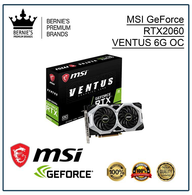 MSI GeForce RTX2060 VENTUS 6G OC (Category: Computer Parts) located in Pasay City. Submitted by premiumbrands (Listing ID 1029356102, Image 1). Description: 100% Certified Original/Genuine product. Everything is brand new, and factory sealed. Available, and ready for FREE delivery via LBC Hong Kong (3-7 days). Check out our FACEBOOK pages: Bernie's Premium Brands - Gadgets Bernie's Premium Brands – Women.