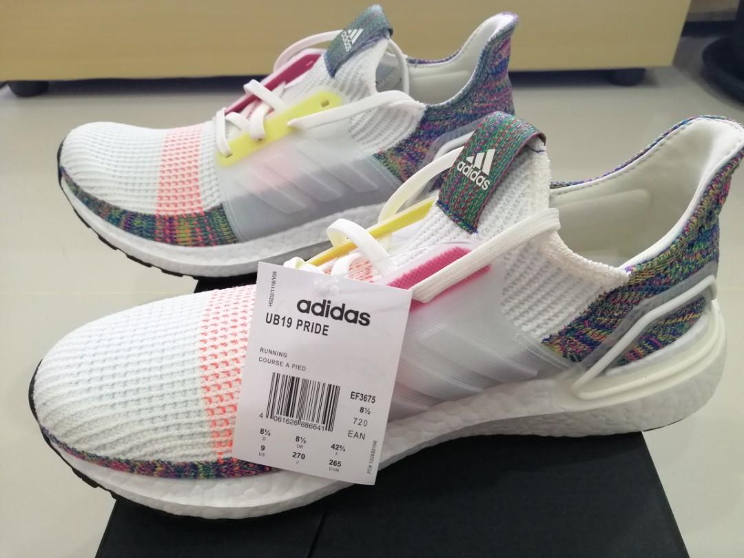 New Adidas running Ultraboost 19 Pride shoes white EF3675 Men s