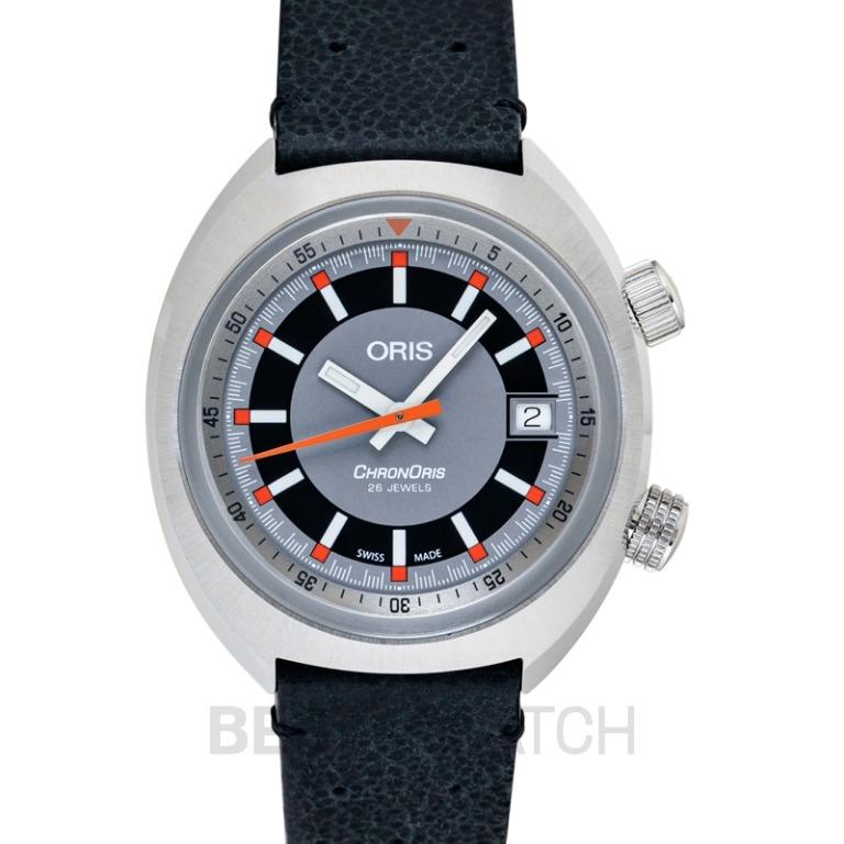 NEW Oris Chronoris Date Automatic Grey and Black Dial Men s Watch 01 733 7737 4053 07 5 19 44