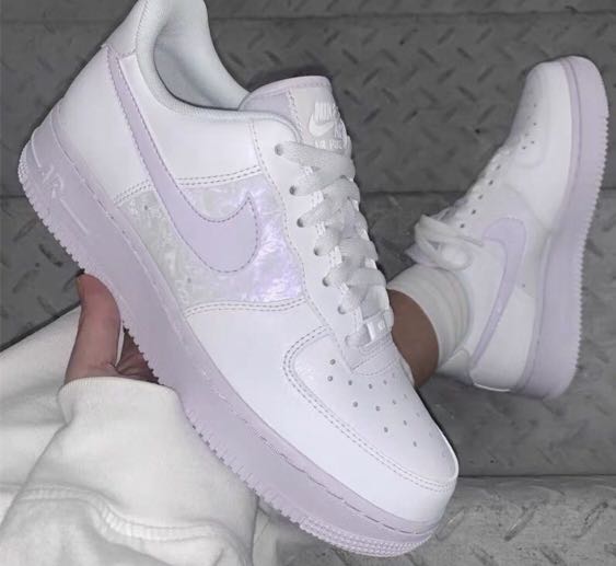 nike air force one white barely grape