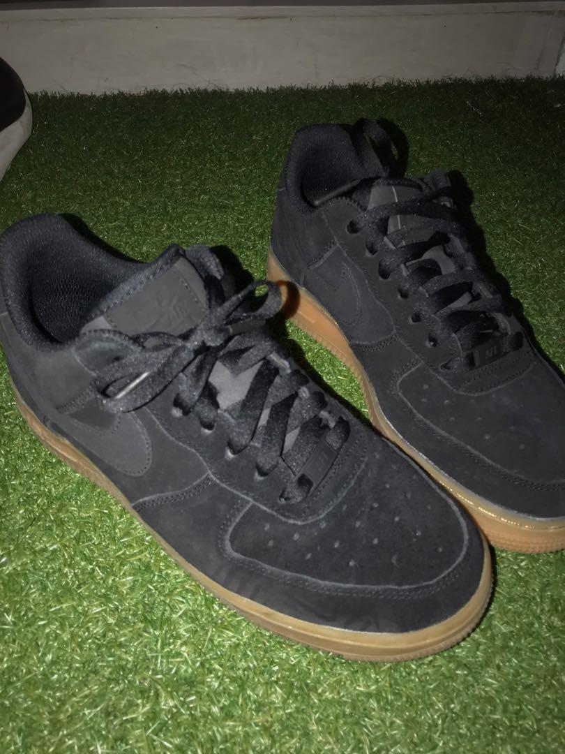 nike air force 1 black suede mens