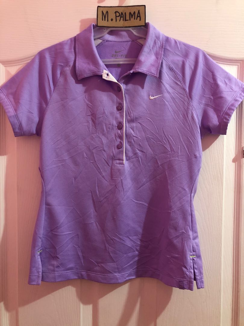 purple nike polo shirt