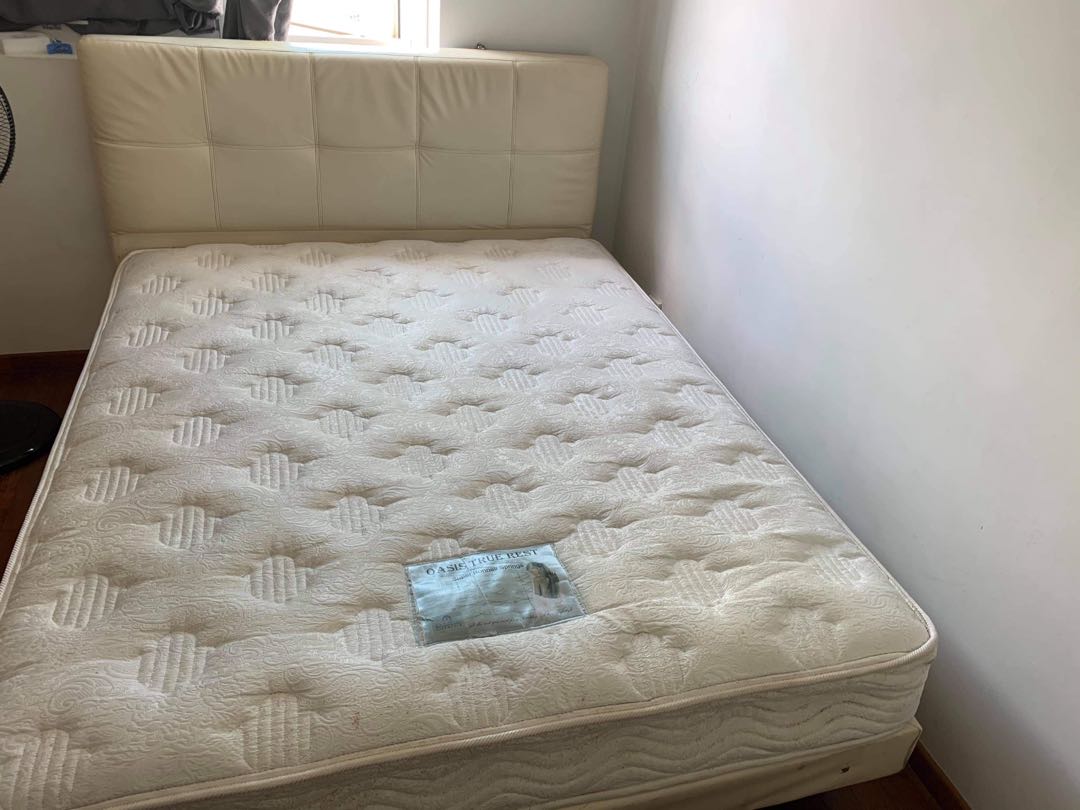 Oasis True Rest Queen Size Bed With Frame Furniture Beds Mattresses On Carousell