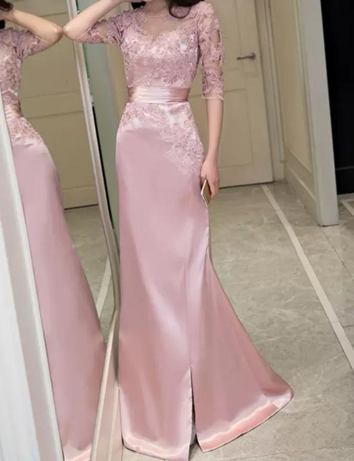 pastel pink gown