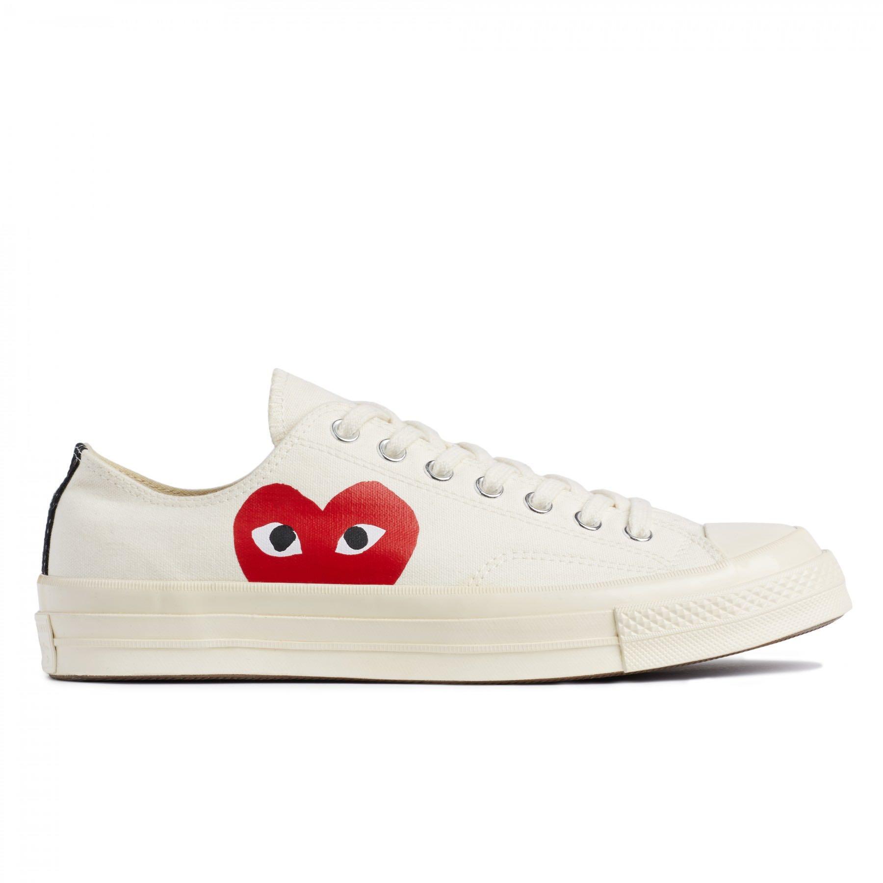 Brand New Comme des Garçons Converse Red Heart Chuck Taylor All Star '70  Low (White), Men's Fashion, Footwear, Sneakers on Carousell