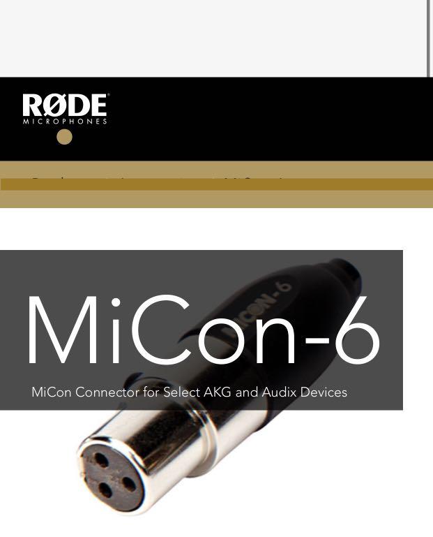 Rode Micon 6 (Category: Microphones) located in Makati City. Submitted by sounddimension.475 (Listing ID 1029220549, Image 1). Description: BRAND: R O D E 🇦🇺 MODEL: MICON 6 TYPE: THREE PIN CONNECTOR MADE IN AUSTRALIA ORIGINAL ITEM BRAND NEW.