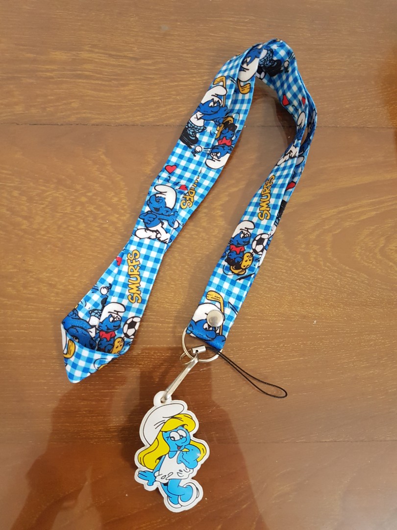 Smurf Lanyard, Hobbies & Toys, Travel, Travel Essentials & Accessories on  Carousell