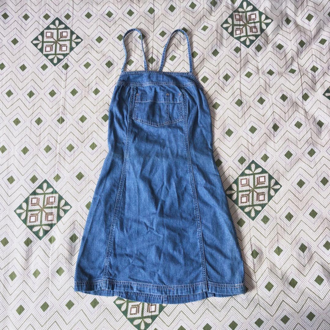 Soft Floral Denim Pinafore Dress From Sainsburys Depop 51 OFF